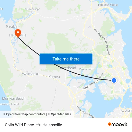 Colin Wild Place to Helensville map