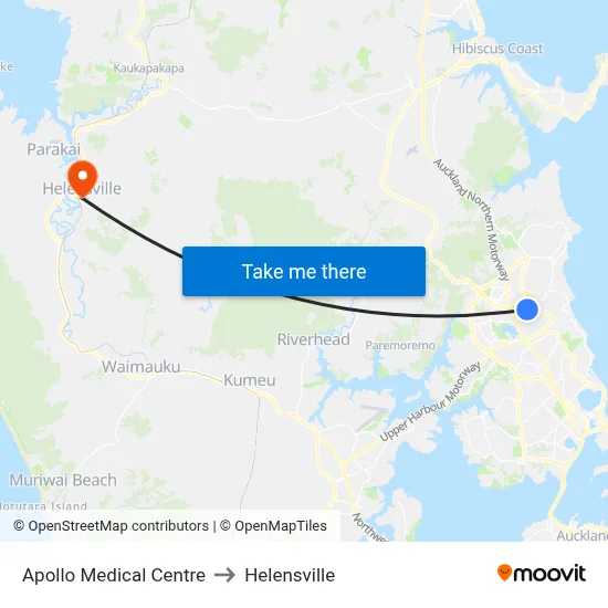 Apollo Medical Centre to Helensville map