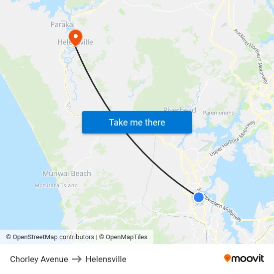 Chorley Avenue to Helensville map
