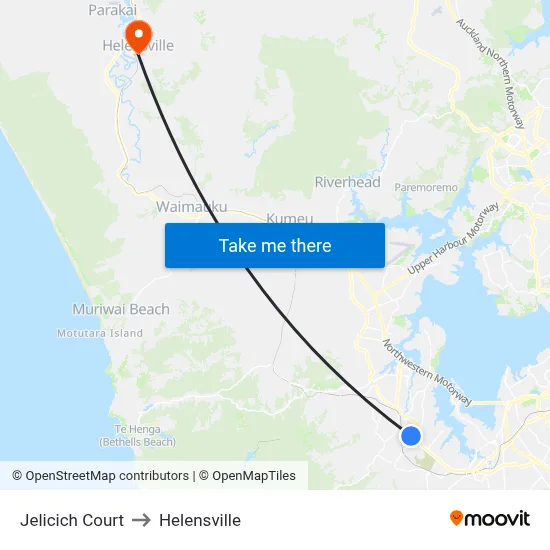 Jelicich Court to Helensville map