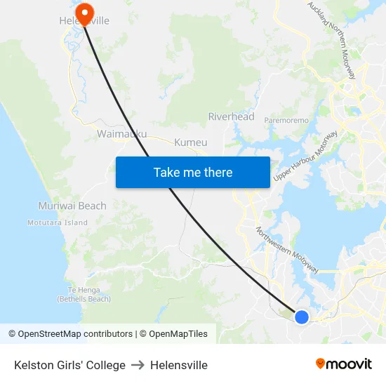 Kelston Girls' College to Helensville map