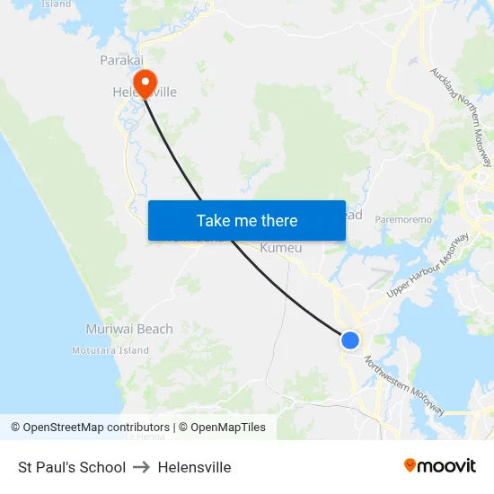 St Paul's School to Helensville map