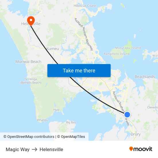 Magic Way to Helensville map