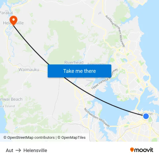 Aut to Helensville map