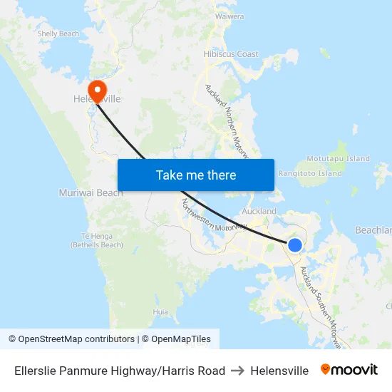 Ellerslie Panmure Highway/Harris Road to Helensville map
