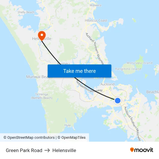 Green Park Road to Helensville map