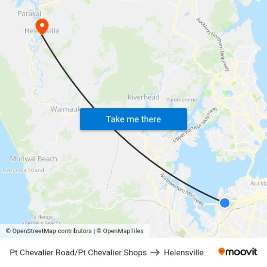 Pt Chevalier Road/Pt Chevalier Shops to Helensville map