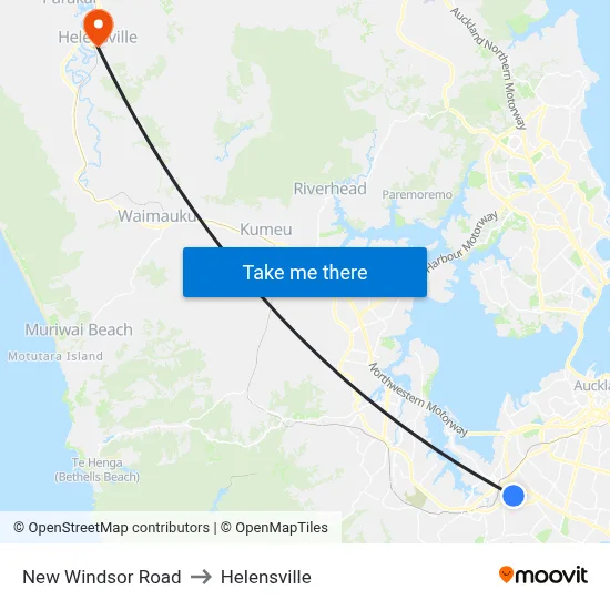New Windsor Road to Helensville map