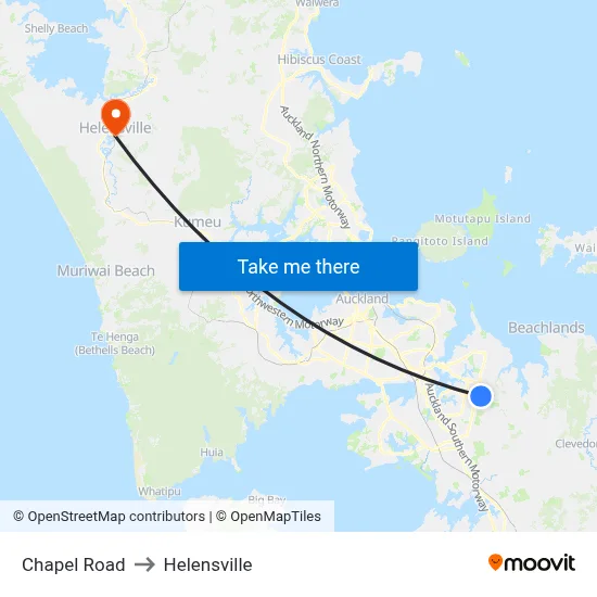 Chapel Road to Helensville map