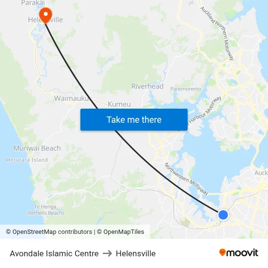 Avondale Islamic Centre to Helensville map