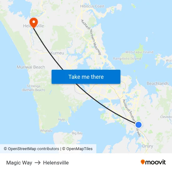Magic Way to Helensville map