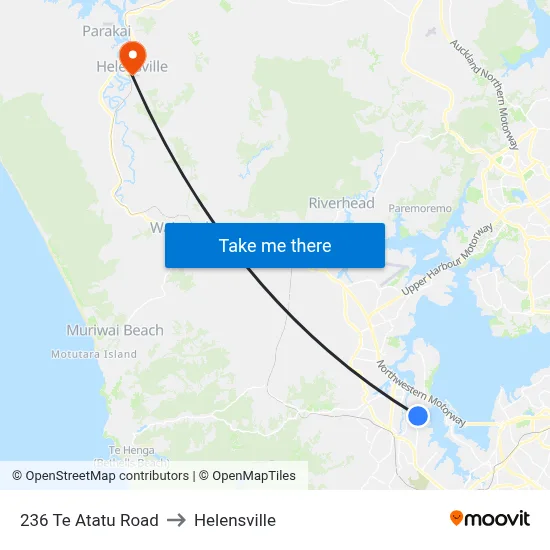 236 Te Atatu Road to Helensville map