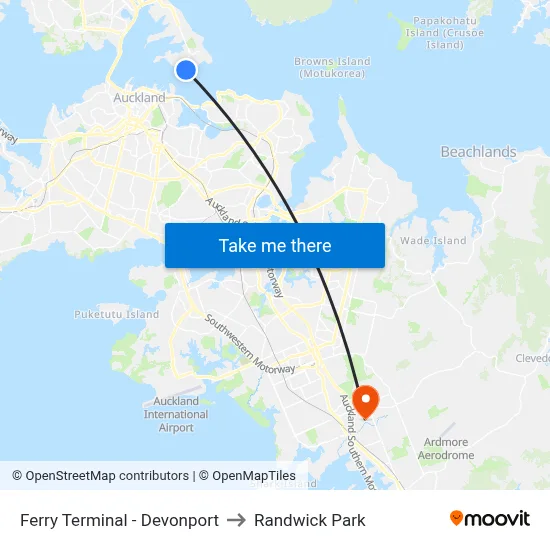 Ferry Terminal - Devonport to Randwick Park map