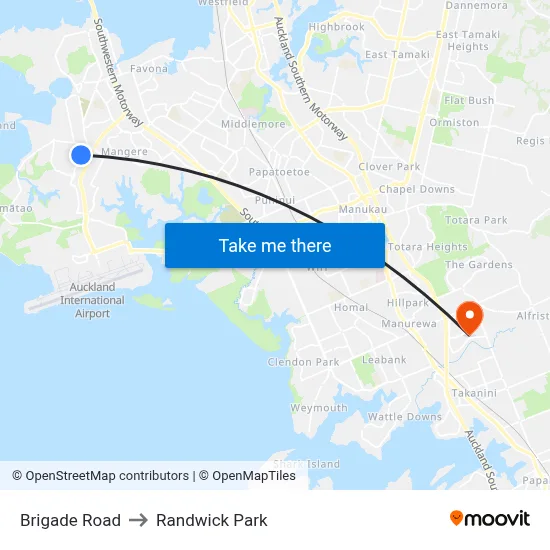 Brigade Road to Randwick Park map