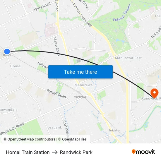 Homai Train Station to Randwick Park map