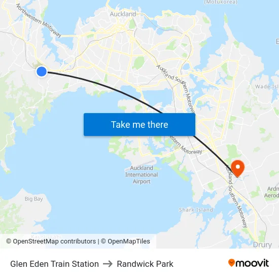 Glen Eden Train Station to Randwick Park map