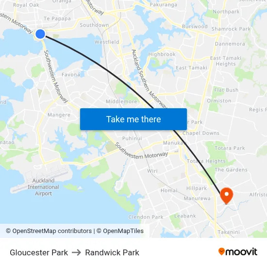 Gloucester Park to Randwick Park map