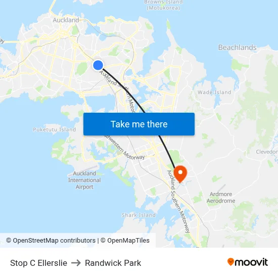 Stop C Ellerslie to Randwick Park map