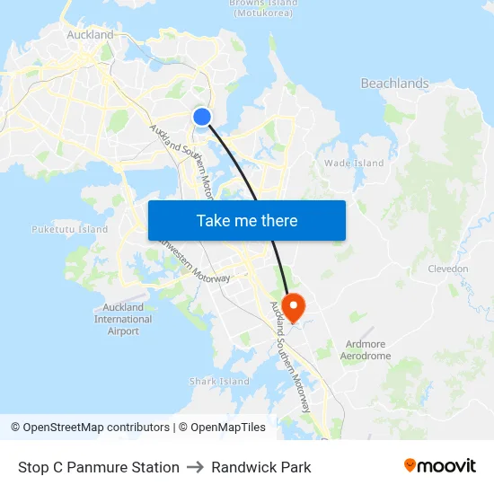Stop C Panmure Station to Randwick Park map