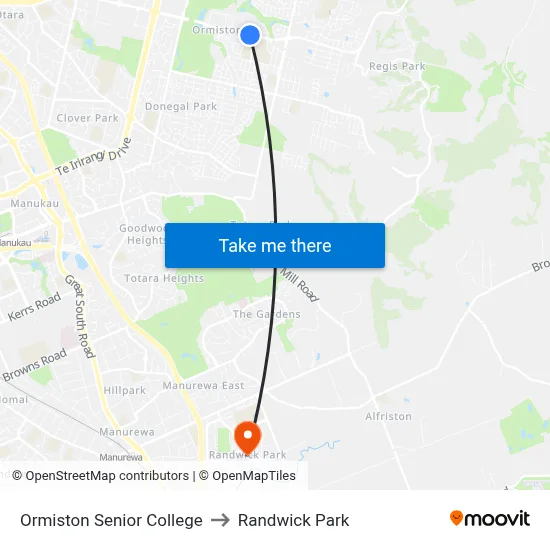 Ormiston Senior College to Randwick Park map