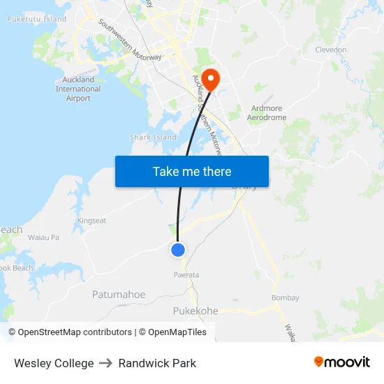 Wesley College to Randwick Park map