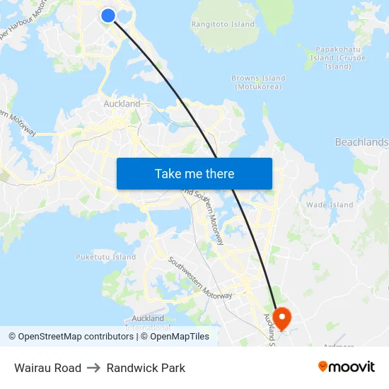 Wairau Road to Randwick Park map
