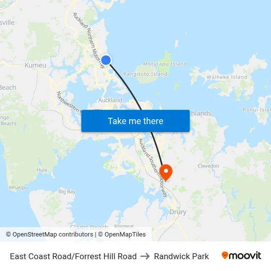 East Coast Road/Forrest Hill Road to Randwick Park map