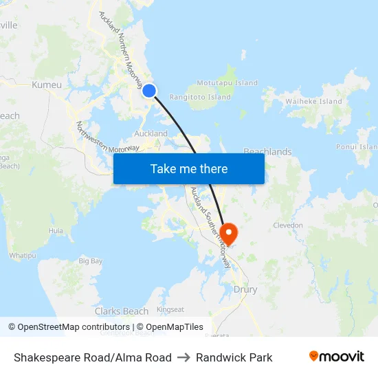 Shakespeare Road/Alma Road to Randwick Park map