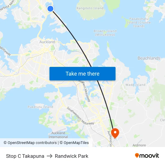 Stop C Takapuna to Randwick Park map