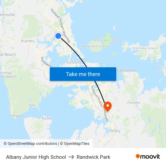 Albany Junior High School to Randwick Park map