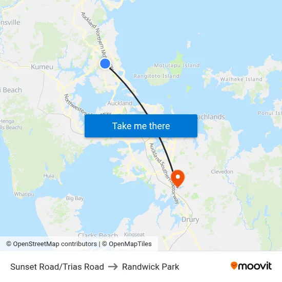 Sunset Road/Trias Road to Randwick Park map