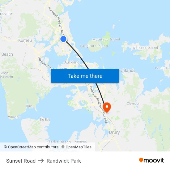 Sunset Road to Randwick Park map