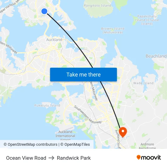 Ocean View Road to Randwick Park map