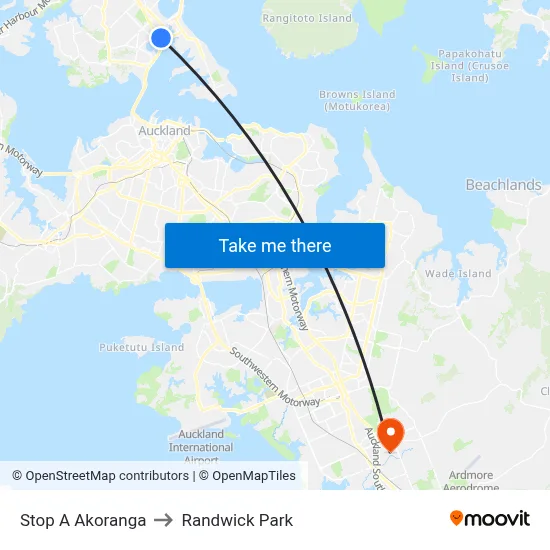 Stop A Akoranga to Randwick Park map