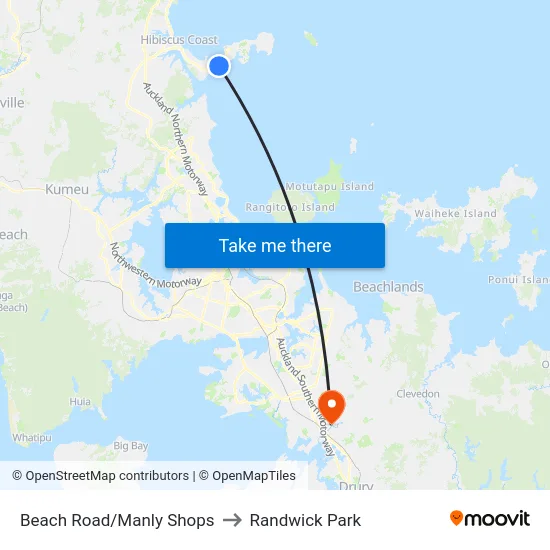 Beach Road/Manly Shops to Randwick Park map