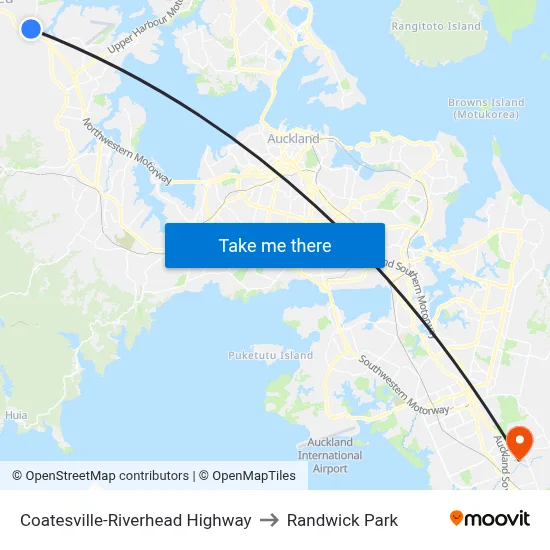 Coatesville-Riverhead Highway to Randwick Park map