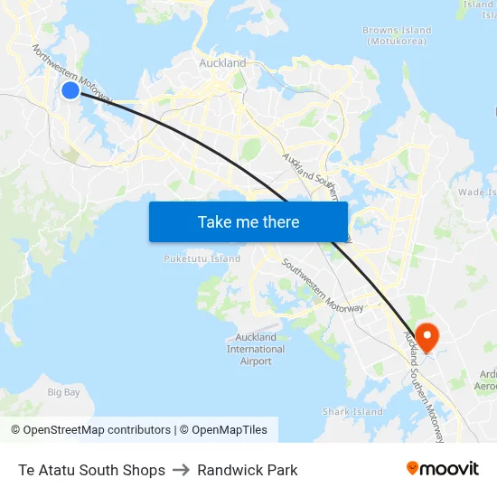 Te Atatu South Shops to Randwick Park map