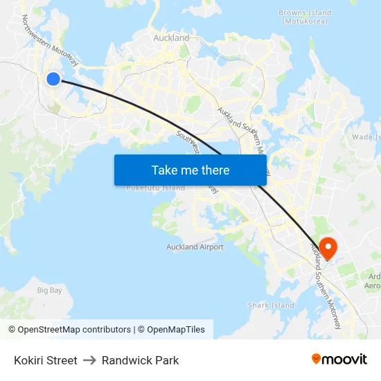 Kokiri Street to Randwick Park map