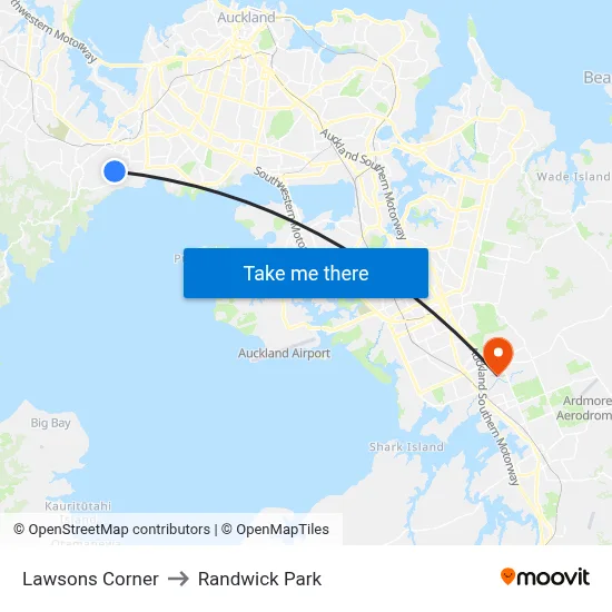 Lawsons Corner to Randwick Park map