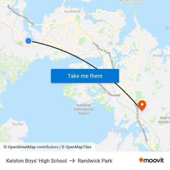 Kelston Boys' High School to Randwick Park map