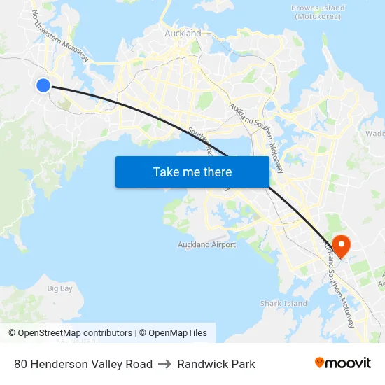 80 Henderson Valley Road to Randwick Park map