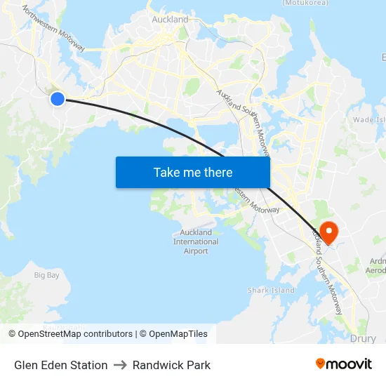 Glen Eden Station to Randwick Park map