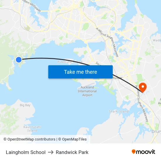 Laingholm School to Randwick Park map