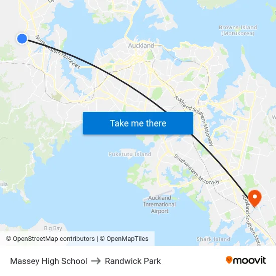 Massey High School to Randwick Park map