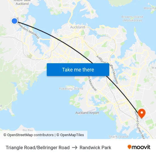 Triangle Road/Bellringer Road to Randwick Park map
