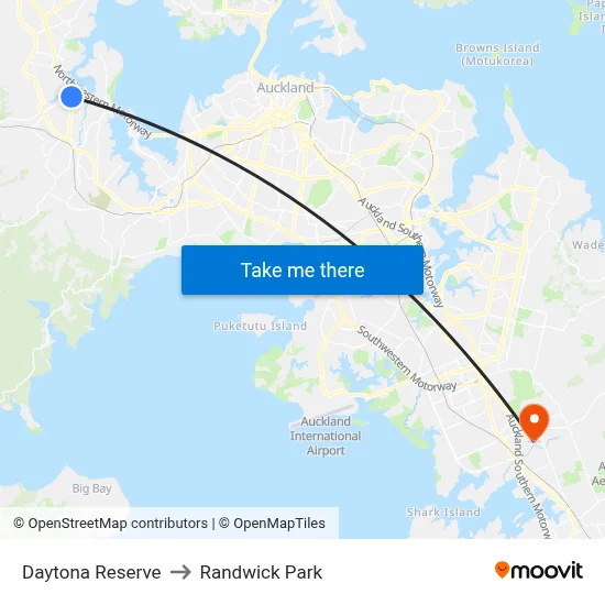 Daytona Reserve to Randwick Park map