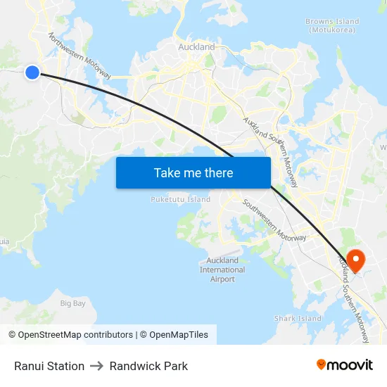 Ranui Station to Randwick Park map