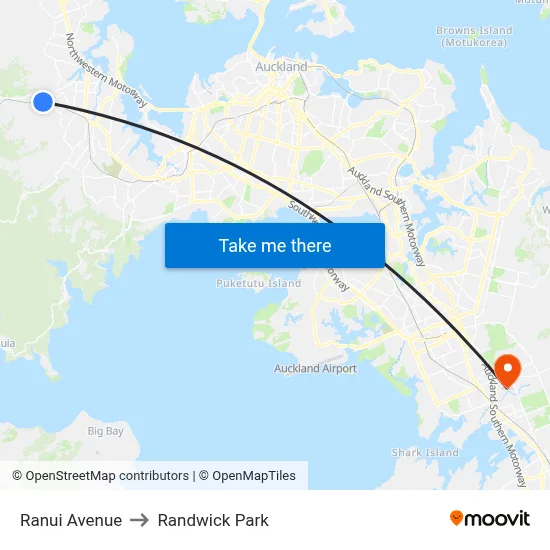 Ranui Avenue to Randwick Park map