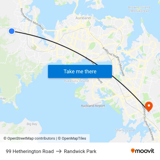 99 Hetherington Road to Randwick Park map