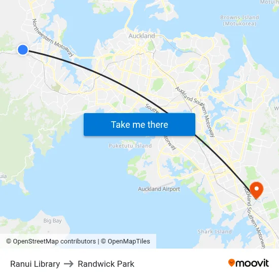 Ranui Library to Randwick Park map